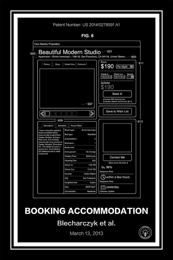 Airbnb Patent Print Black - Retro Patents