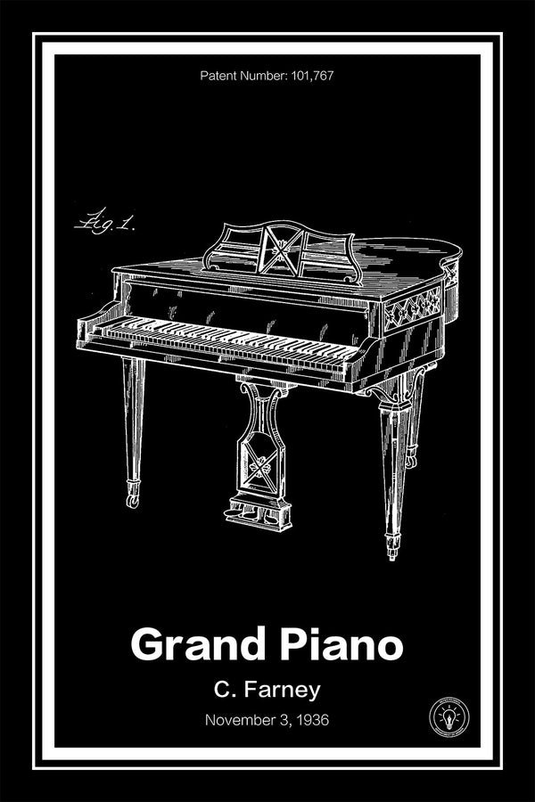 Grand Piano Patent Print - Retro Patents