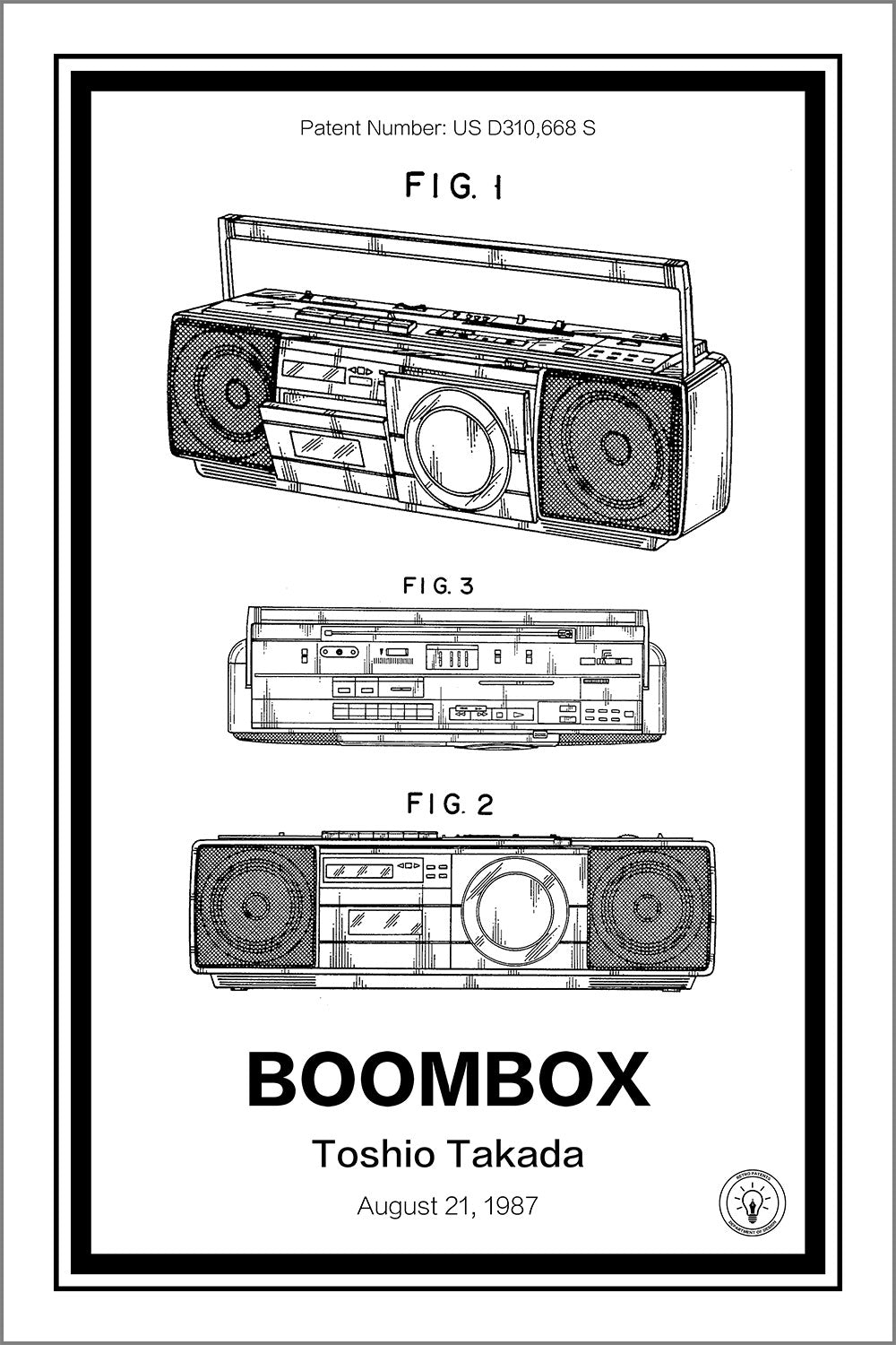 Boombox Patent Print – Retro Patents