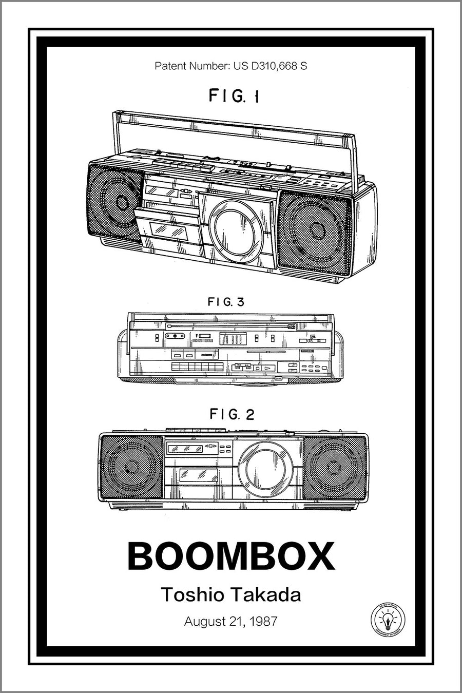 Boombox Patent Print - Retro Patents
