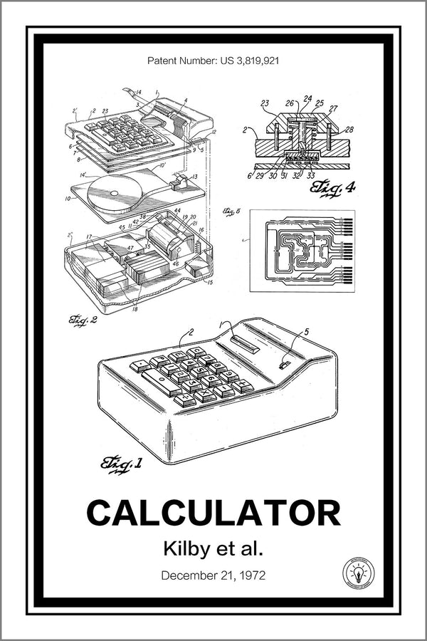 Electronic Calculator Patent Print - Retro Patents