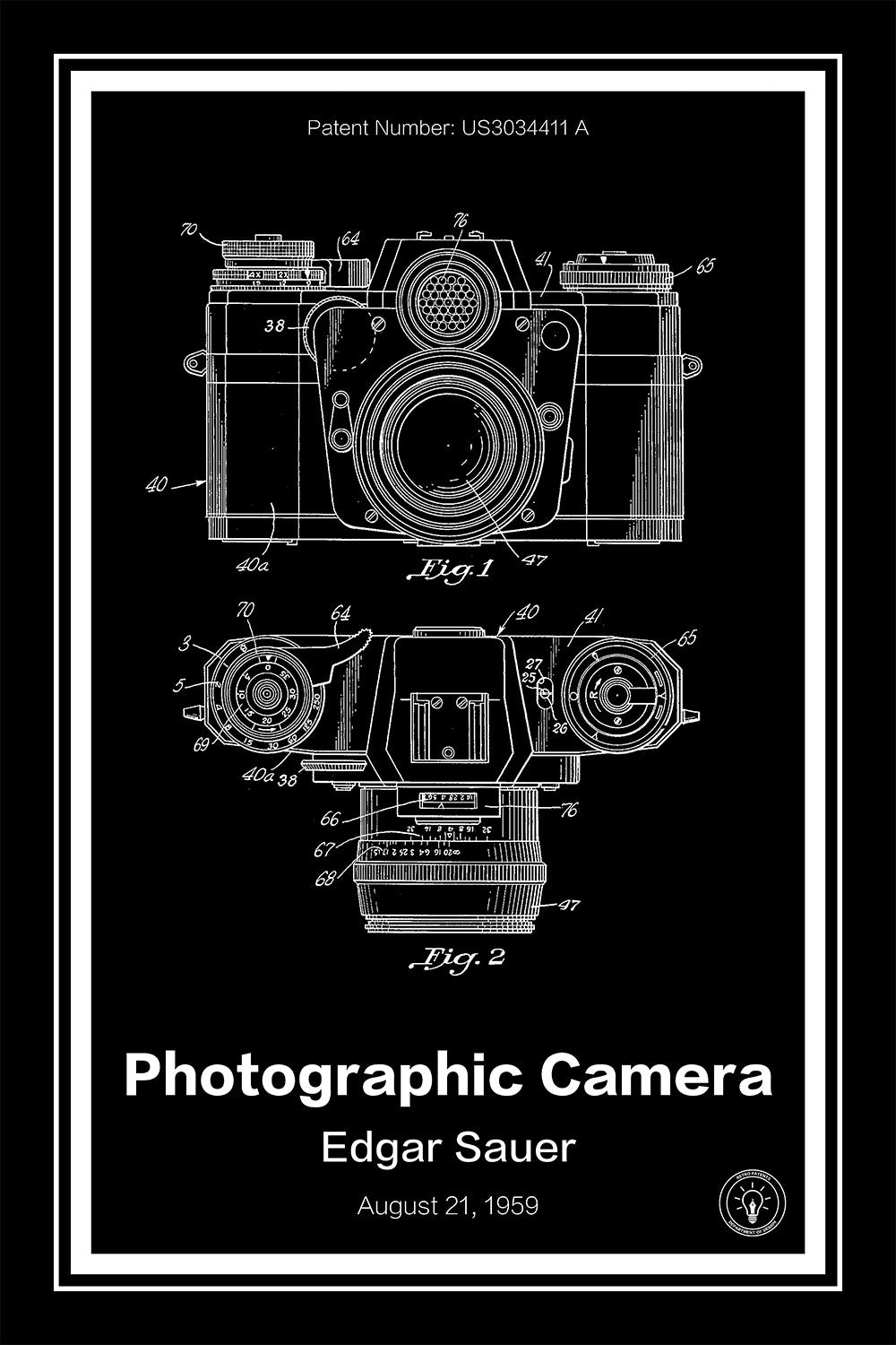 Photographic Camera Patent Print – Retro Patents