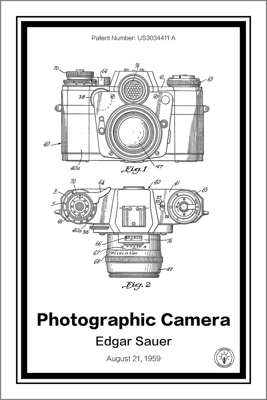 Photographic Camera Patent Print - Retro Patents