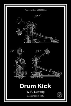Drum Kick Patent Print - Retro Patents