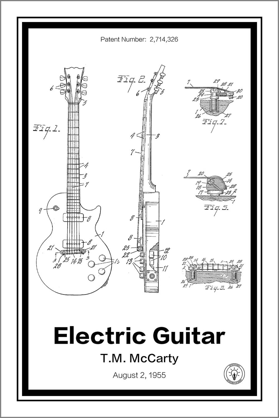 Electric Guitar Patent Print - Retro Patents