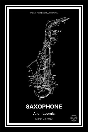 Saxophone Patent Print - Retro Patents