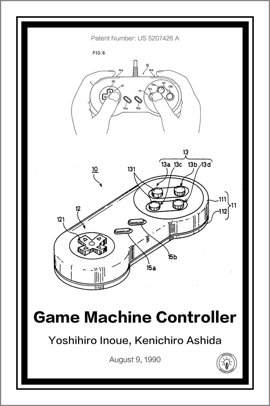 Super Nintendo Controller® Patent Print - Retro Patents