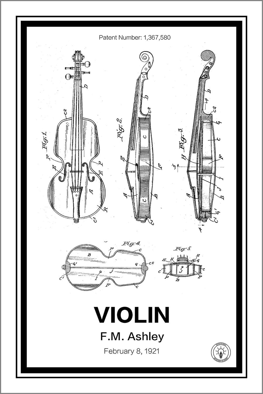 Violin Patent Print - Retro Patents